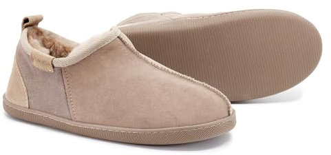 Vanuba Handgemacht Lammfell Warme Hausschuhe Herren Winter Kuschel Pantoffeln Geschlossen Hüttenschuhe Herren Hausschuhe 43 Beige