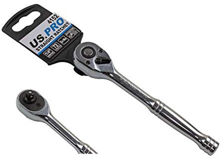 US PRO 1/4 Drive 72T Llave de carraca Reversible de liberación rápida 4152, Plateado