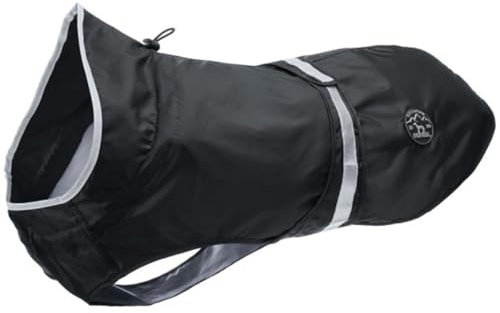 HUNTER Hunde-Regenmantel UPPSALA RAIN, Farbe: schwarz, wind- & wasserfest, anpassbarer Bauchgurt, reflektierend, elastische Beinschlaufen, kompakt verstaubar, leicht zu reinigen, waschbar, Größe: 70