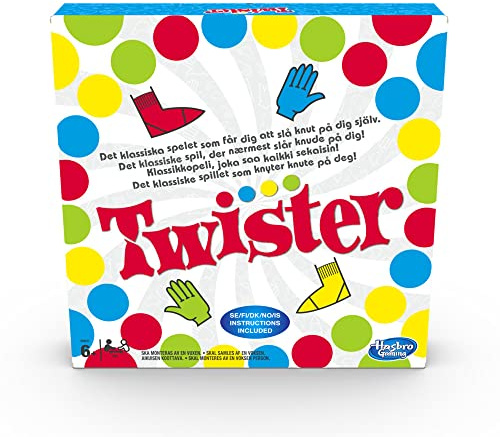 Hasbro Gaming Twister Fordert die Kinder heraus: Das Spiel Twister fordert Spieler heraus, ihre Hände und Füße an verschiedenen Orten auf dem Teppich zu platzieren, ohne zu Fallen