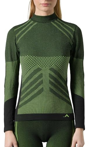 Risalti Maglia Termica Donna Manica Lunga Energy - Lupetto Traspirante a Compressione, Intimo Termico Senza Cuciture ed Etichette per Sci, Trekking, Running, Ciclismo - Made in Italy