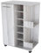 Chillroi® Rollschrank mit feststellbaren Rollen 37 x 60 x 82 cm | Platz für bis zu 48 Flaschen | belastbar bis 50 kg | Holz | grau | Wohnzimmer Möbel