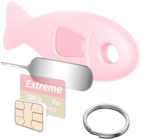 TACOMEGE Supporto per scheda SIM, contiene perni di espulsione per iPhone, strumento di rimozione della scheda SIM universale per smartphone (rosa)