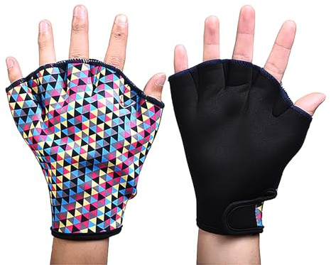 Gants de Natation Gants Palmés de Plongée Gants d'Entraînement Natation Gants Aquatiques Résistant à l'eau Palmés en Néoprène Surf pour Enfant Adulte