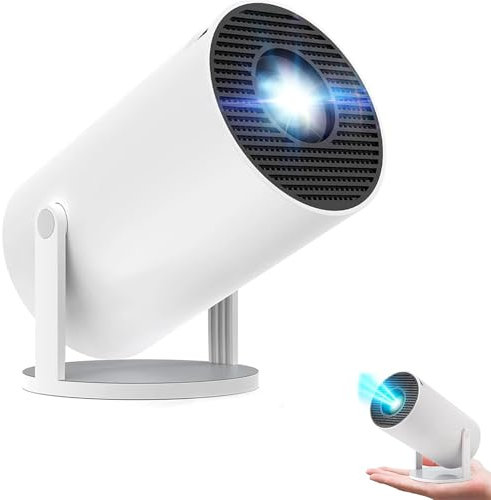 Mini 4K Projector with WiFi and Bluetooth, Vision Beam Smart Portable Ceiling Projector for Bedroom, Home Cinema, Gaming & Phone, 1080P Supported, Short Throw with Built-in Speaker