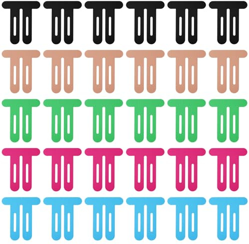 Tinoaly 30pcs Bandes Kinésiologie pour Genoux, 5 Couleurs Soutien Genou Prédécoupées Imperméables Respirantes Sans Latex Bandes Élastiques Athlétiques Cinétiques Muscles Autocollants Stabilité