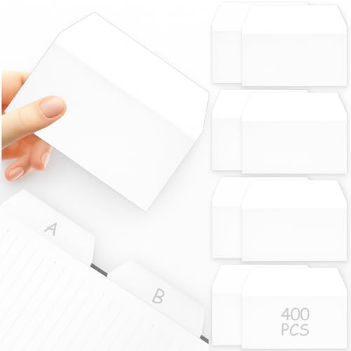 Marspark 3 Inch Sticky Tabs, 400 Pcs, White Index Sticky Tabs for Notebooks Books, Transparent Pop up Markers Page for Annotating, Teacher Supplies, Study Aids, Supplies Office