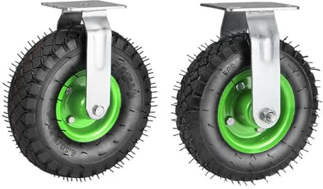 Ruedas Para Muebles Pesados 215mm,Ruedas para Muebles Fijo,Juego de 2 ruedas fijas,Neumáticas Silenciosas Sobre Llantas De Acero Con Amortiguación,Adecuadas Para Carros y Transportadores