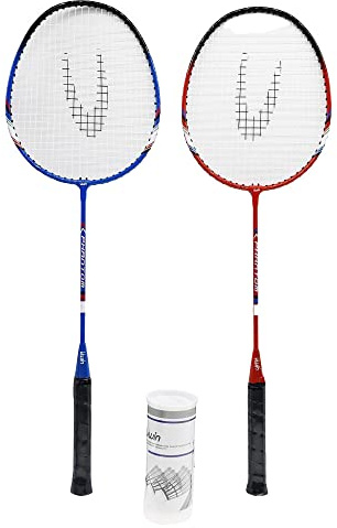 UWIN Unisex Phantom 2 Player Badminton Racket Set, Multi-coloured, Wicked Vision UK,White
