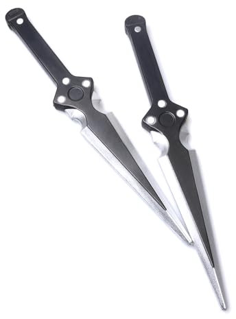 Hoappa PU Foam Dagger Prop 14 Long Realistic Fake Foam Sword with Plastic Core for Cosplay, Theater, Halloween Costume Accessory, 2 Pack