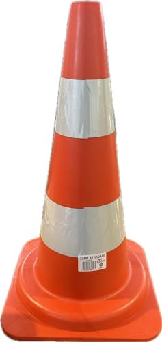 Service Solutions – Cono Stradale Birillo Bicolore Rosso Cantiere Autoscuola Traffico Delimitazione Magazzino Polietilene Hd Fascia Rifrangente H.33-53 (5, H 53 CM)