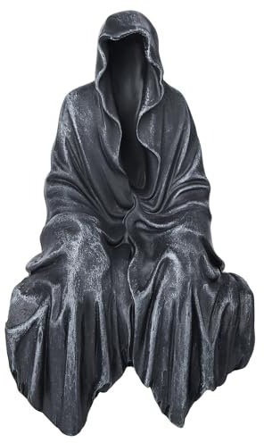 JRYGAC Statue de la Moissonneuse pour Halloween, Statue de la mystérieuse Robe Noire pour Jardin, Table à Manger, bibliothèque