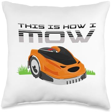 Remote Control Robot Mower Cool Automatic Robotic Lawn Mower Throw Pillow