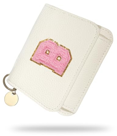 Girls Wallet, Initial Women's Wallets, White Small Wallet for Kids with 5 Card Slots Holder, Personalised Purses Gifts for Girls and Women, Birthday Gift, Christmas Gifts, Travelling Wallets Gift (B)