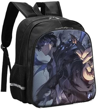 LIANGSHAN Rucksack mit Comic-Charakteren, mehrere Fächer mit reflektierenden Streifen, Anime-Druck, Schreibwarentaschen, Outdoor, Reisen, Computer, Cartoon-Tasche, Schulaufbewahrung, C, M