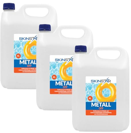 SkinStar MetallEx para piscina elimina el metal y la cal reduce la dureza total y proporciona agua cristalina (12 l)