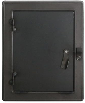 Puerta de Horno para Chimenea Estufa de leña de Hierro Fundido Puerta de inspección Limpieza de Cenizas Cocina hogar Plancha Rejilla hogar Abierta Puerta de Hierro (302X240mm)