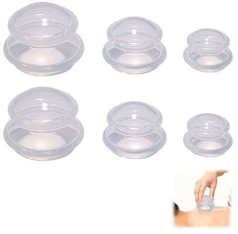 6 pezzi coppette silicone per massaggio,coppette massaggio,coppette in silicone,coppettazione per massaggio completo del corpo per anticellulite e antietà,teste di coppettazione sottovuoto per corpo