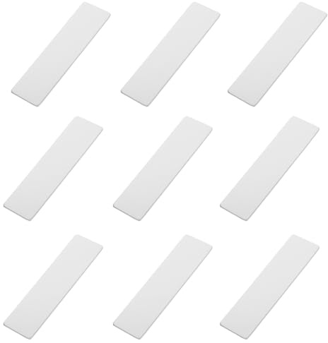 Healeved Lot de 10 Plaques Nominatives en Acier Inoxydable Miroir Argenté Badges Épingle de Fixation Étiquettes Métalliques pour Bureau et Porte pour Gravure et Identification