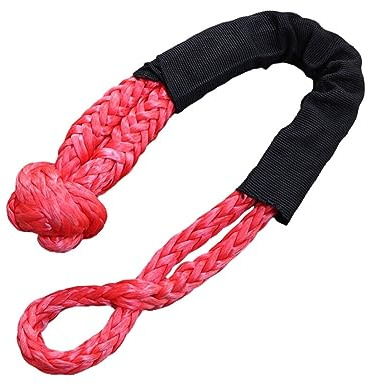Cuerda del Cabrestante, Cuerda de cinta for remolque coche, grillete suave 38000 libras, gancho sintético en forma U, resistente al desgaste, cuerda cabrestante for todoterreno, ATV, UTV, SUV(Rot)