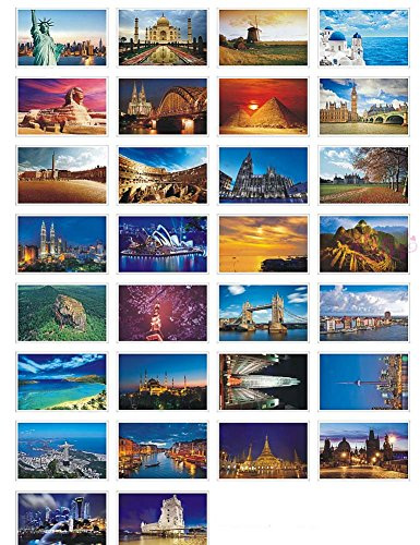 FANCYPUMPKIN 30 Pcs Tarjetas Postales Artísticas Postales Foto Tarjetas de Regalo de Souvenirs de Viaje, alrededor del mundo 2