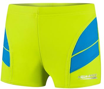 Aqua Speed Badehose Kinder Jungen + gratis eBook | Enge Schwimmhose Jungs | UV Schwimmbekleidung | Swimwear Boys | 82. Grün Blau Gr. 128 | Andy