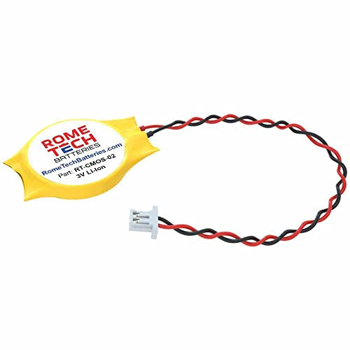 Rome Tech Batería CMOS para Dell Latitude 6430u, 7300, 7430, 7490 - Batería de respaldo para laptop CMOS CR2032 BIOS RTC 3V - Cable de 2 cables (paquete de 1)