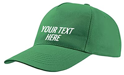 Personalised Baseball Cap | Any Text Any Image, Custom Caps for Men | Perfect for Sports Teams and Outdoor Activities Adjustable Cotton Cap | One Size Adult Unisex Cap Light Green