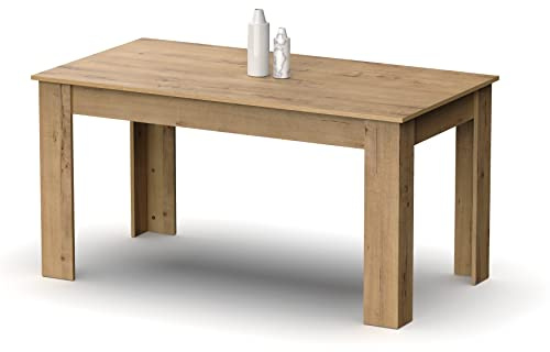 Muebles Pitarch | Table à Manger, Table de Salon ou Cuisine, pour 6 personnes, Rectangulaire, 140x80cm (largeur x profondeur), Chêne Gold, Moderne, Élégante, Résistante