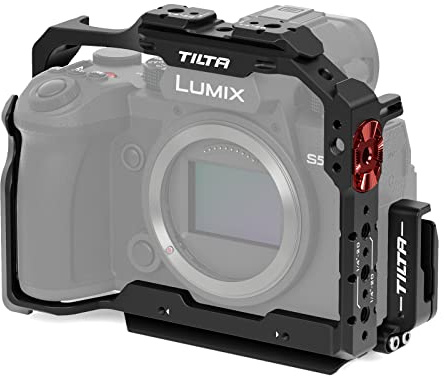 Tilta Cage pour Appareil Photo Complet Compatible avec Lumix S5 II/S5 IIX/G9 II, avec Pince pour câble HDMI USB-C - Noir TA-T50-FCC-B