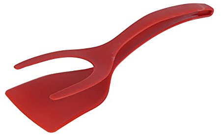 EVGATSAUTO Spatule à œufs, Spatule Résistante aux Hautes Températures, œufs au Plat, Pain Cuit, Barbecue, Spatule à Crêpes, Outils de Cuisine (Rouge)