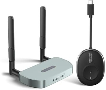 Wireless USB C Transmitter and HDMI Receiver, Lemorele 5G Wireless USB-C HDMI Transmitter,165FT FHD Funkübertragung Drahtlos übertragen to Stream Video von MacBook,Laptops zu HDTV Projektor/Monitoren.