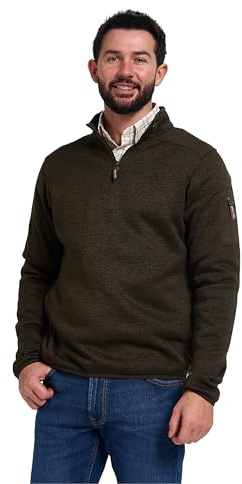 JACK PYKE Melange Quarter Zip Fleece Long Sleeve Green Fleck X-Large