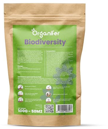 Miscela Di Fiori Selvatici - (100 G - 50 M2) - Miscela Di Semi - Fiori Selvatici - Attrae Farfalle E Api - 62 Specie - Organifer