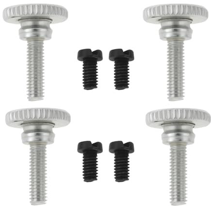 YINETTECH Set di 8 morsetti ad ago da 19 x 12 mm, viti a testa zigrinata, compatibili con macchine da cucire industriali Juki a ago singolo, nero e argento