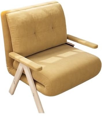 LNNXSZ Lit Pliant Individuel Canapé Pliant Simple Bureau Portable Petite unité Sieste canapé Sieste lit Simple Assis Dormir Chaise à Double Usage canapé Paresseux(Pudding Yellow 65cm)
