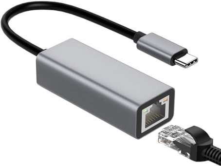 USB C Al Adaptador Ethernet - Conector De Red Gigabit USB Type C | Dongle De Internet De Alta Velocidad A LAN | Converter De Cable Ethernet Compacto Accesorio De Puerto_C para Conexión con Cable E