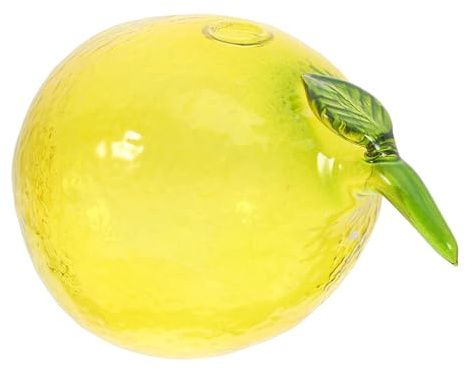 NESTINGHO Glass Lemon Flower Vase Mini Small Glass Decor Vase for Home Kitchen Dining Room Fruit Shaped Floral Arrangement