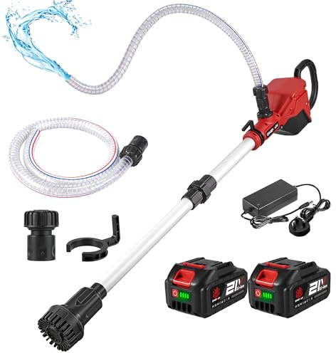 Cordless Water Pump - 2.95ft Brushless Battery Water Pumps, 723 GPH Stick Water Pump, 32ft Head, with 2m Water Pipe, 2 * 3.0Ah Battery, Water Transfer Pump for Garden Pool/RV/Boat/Well Draining
