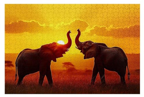 1000 Piece Jigsaw Puzzles for Adults, Elephant Jigsaw Puzzles for Adults 1000, Impossible Puzzle Classic Challenging Educational Games, Wooden Jigsaws Game for Families, Decor, Theme:Animales -2118