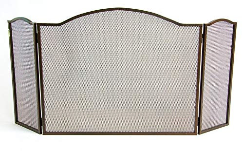 TRENTO- PARASCINTILLE IN FERRO BATTUTO PER CAMINO CM 100 - 3 PANNELLI