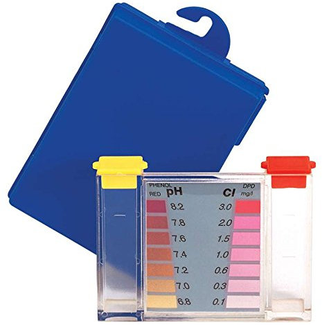 well2wellness®, kit di test per piscina per test cloro + pH con tester per piscina + 10 pastiglie di misurazione