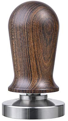 MATOW 53mm Calibrated Espresso Tamper, Calibrated Coffee Tamper with Spring Loaded Wooden Handle Stainless Steel Flat Base, Professional Barista Espresso Hand Tamper