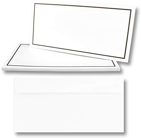 Tarjetas de condolencia con sobre, DIN largo, diseño con borde negro, 10 tarjetas de agradecimiento de luto sin ventana, Trauer Papiere by GUSTAV NEUSER