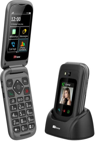 TTfone TT970 Whatsapp 4G Touchscreen Senior Big Button Flip Mobile Phone - With 8MP Camera and Hearing Aid Compatible - Easy and Simple to Use