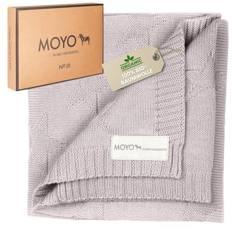 MOYO Babydecke Warmer Sommerregen I 70x90cm I Atmungsaktive Kuscheldecke aus 100% GOTS-Bio-Baumwolle I Weiche Baby-Bettdecke für Junge & Mädchen I Baumwolldecke Geburt