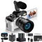 Digital Cameras for Photography with 180° Flip Screen，Vlogging Camera for YouTube 4K 48MP，DSLR Cameras with 32GB TF Card,2 Batteries (White)