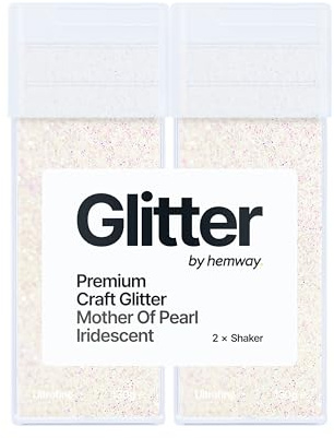 Hemway Craft Glitter Shaker Mother of Pearl Iridescent 130g x2 Ultrafine | for Resin & Epoxy Crafts, Christmas Art Supplies, Nail, Body, Face, Eye, Festival, Crafting, Slime, Sparkle