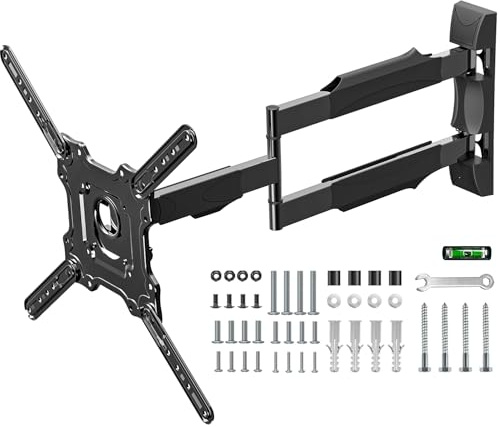 GINKGO TV Wandhalterung Schwenkbar, 720 mm Langem Arm Fernsehhalterung Wand für 32-65 Zoll Fernseher, Neigbar und Schwenk Ecke Fernseher Halterung, Bis zu 35 kg, Max VESA 400 x 400 mm