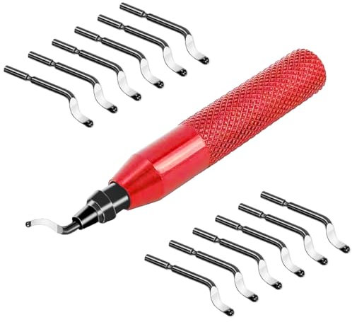 Sbavatore con 12 lame di ricambio, lama girevole a 360°, sbavatore manuale universale per stampanti 3D, plastica, resina epossidica, metallo, plastica, fai da te e altro, impugnatura ergonomica